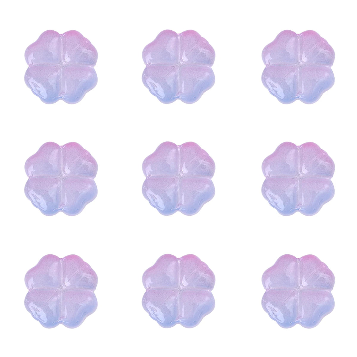 20pcs/bag Transparent Four leaf flower Shape Glass Beads, Lucky Beads for DIY Jewelry Making Bracelets, Crafts -Exquisite Gifts