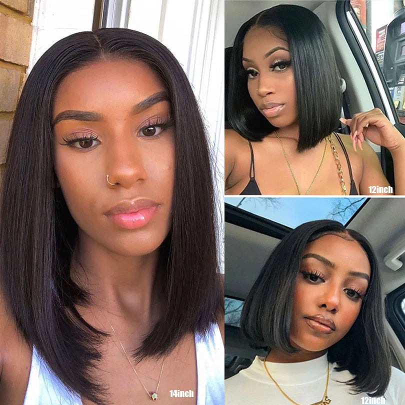 Straight Bob Wig 5x5 Silk Base Closure Human Hair Wigs For Women Malaysian Silk Base Lace Front Wig with Baby Hair