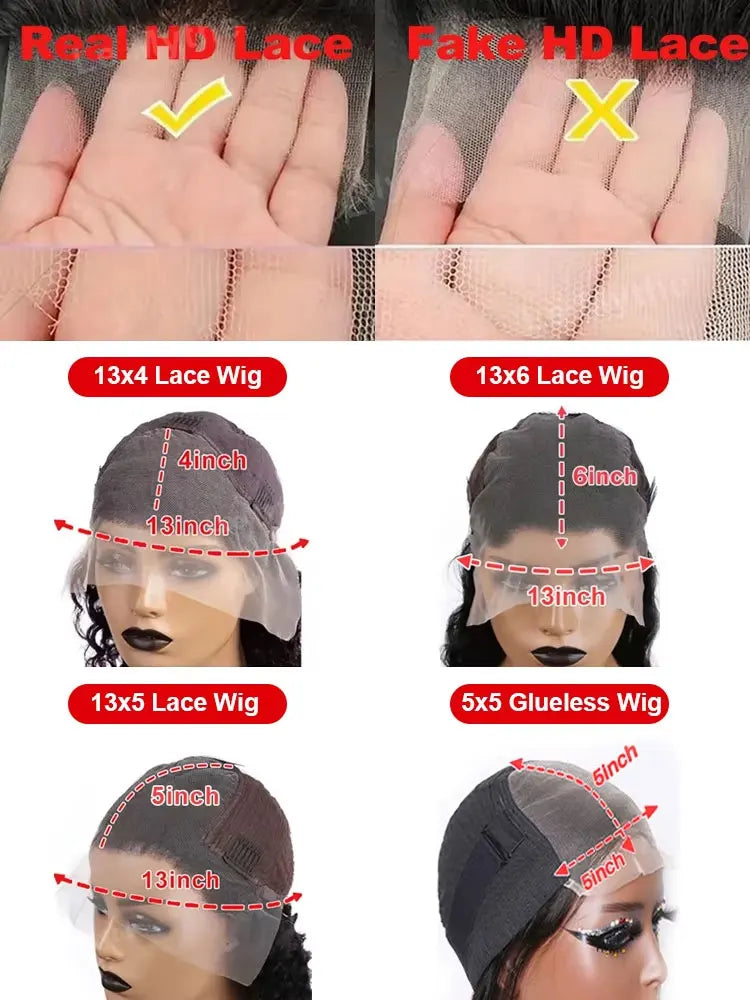 40 46 Inch Deep Wave 13x6 13x4 Hd Lace Front Human Hair Wig 250 Density Water Curly 360 Lace Frontal Wigs Human Hair For Women