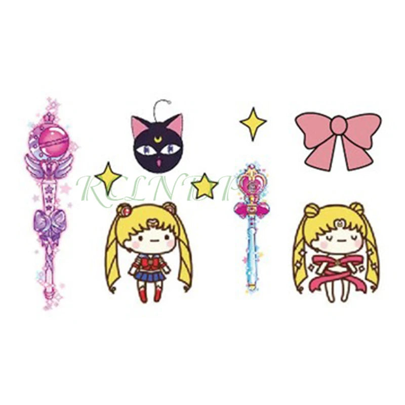 Anime Fire Flame Temporary Tattoo – Waterproof Flash Tattoo for Kids, Men & Women