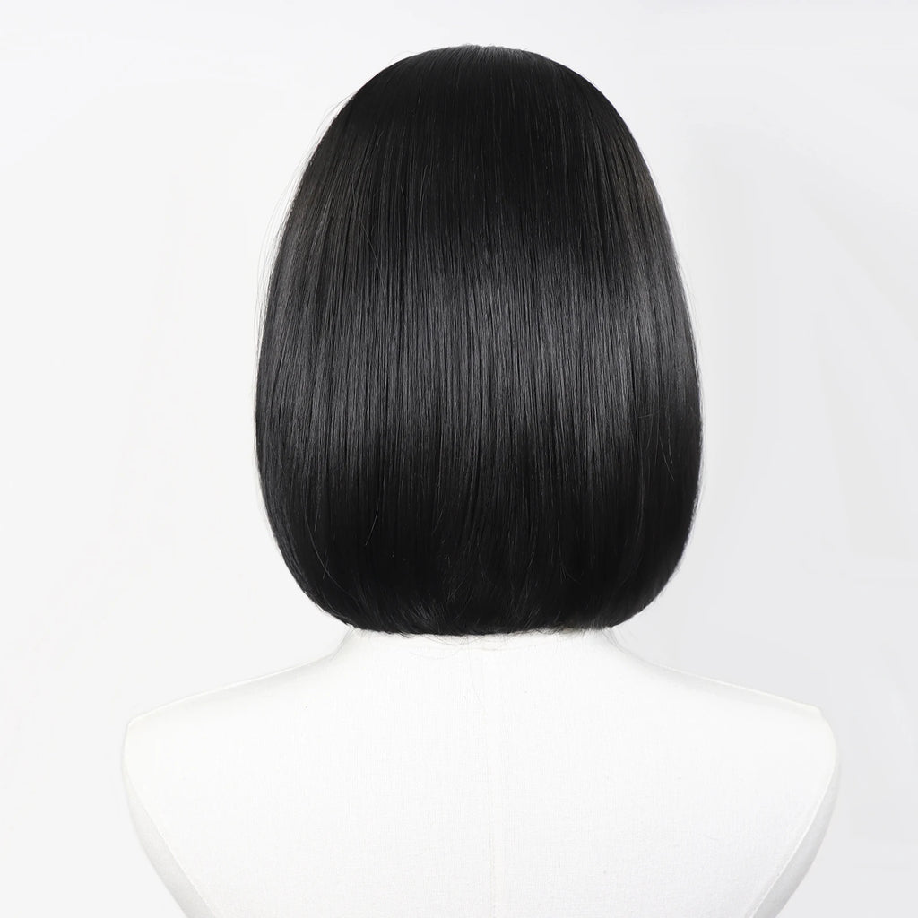 Ombre Blonde Highlight Short Bob Wigs Dark Roots Synthetic 13x4 Lace Front Brown Blonde Wig For Women Daily Use 150Density 12"