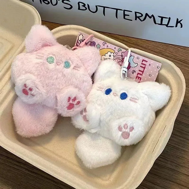 Cute Plush Cat Pendant Girl Backpack Pendant Couple Bag Keychain Decorative Gift