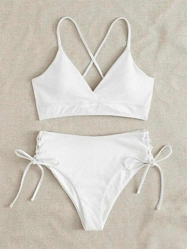 Sexy Bandage High Waist Brazilian Bikini Set – Women's Swimsuit