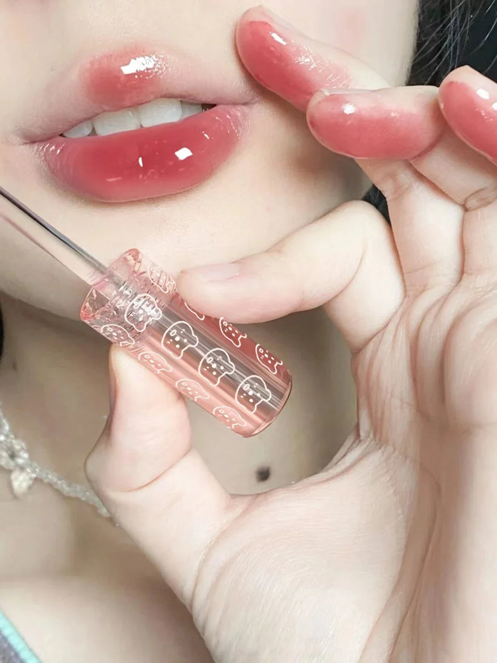 Cherry Pink Mirror Water Lip Gloss Lip Glaze Transparent Glass Lip Oil Waterproof Liquid Lipstick Nude Brown Clear Tint Makeup