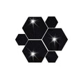 3D Hexagon Mirror Wall Stickers | 12pcs Acrylic DIY Removable Decal | Silver Gold Black Living Room Home Decor Art