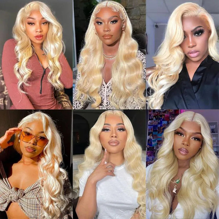 13x4 HD 613 Body Wave Honey Blonde Lace Frontal Human Hair Wigs Brazilian 613 Colored 13x6 Lace Front Wig For Women Pre Plucked