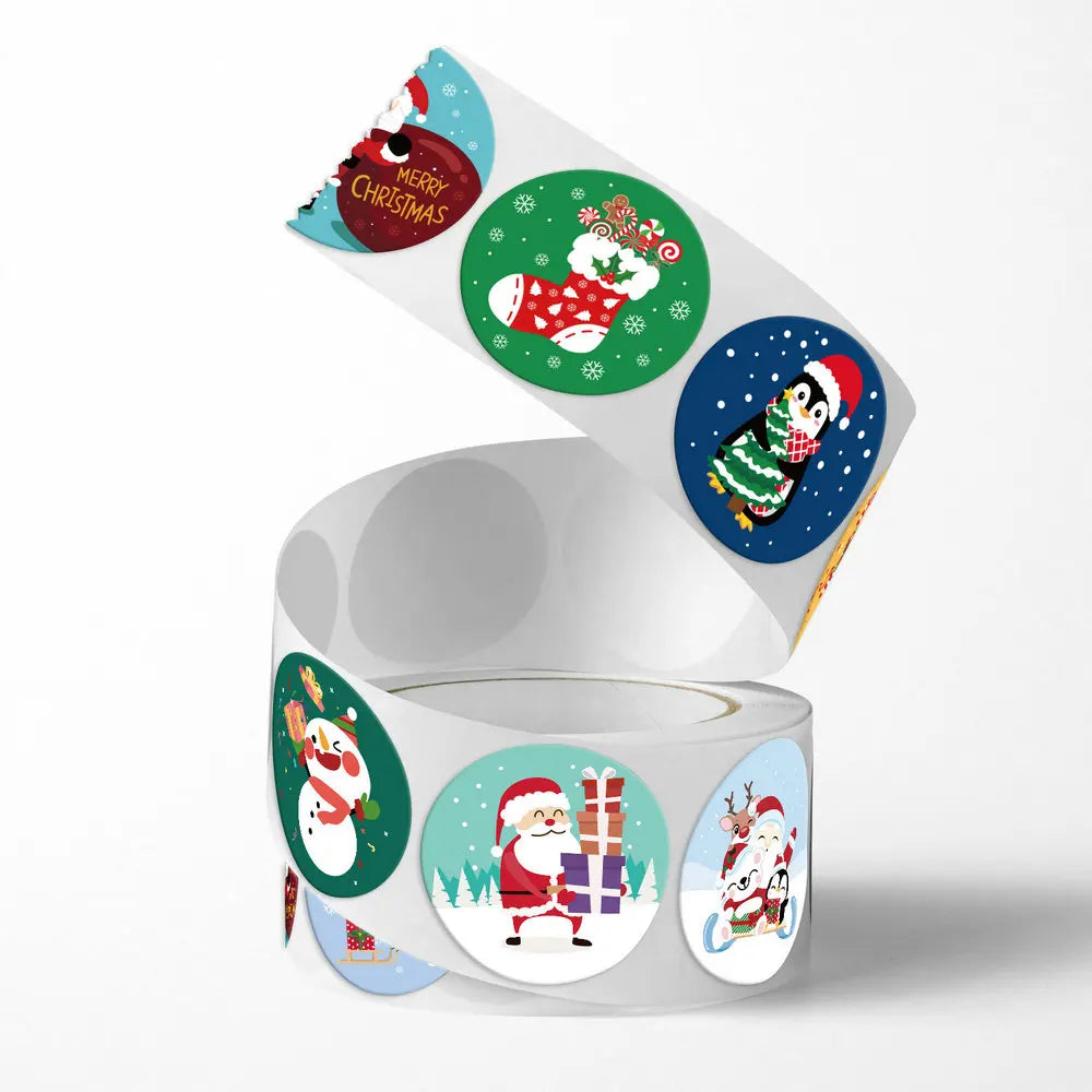 New Christmas stickers high quality self-adhesive gift bags gift boxes birthday tags party stickers Reward Seal sticke