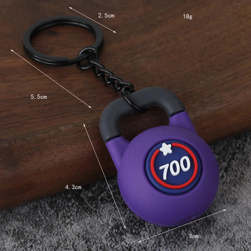 3D PVC Sports Fitness Pendant Mini Barbell Plates Keychain Kettlebells Water Cups Simulation Dumbbell Keyring Creative Bag Charm
