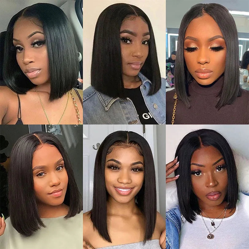 Straight Bob Wig 5x5 Silk Base Closure Human Hair Wigs For Women Malaysian Silk Base Lace Front Wig with Baby Hair