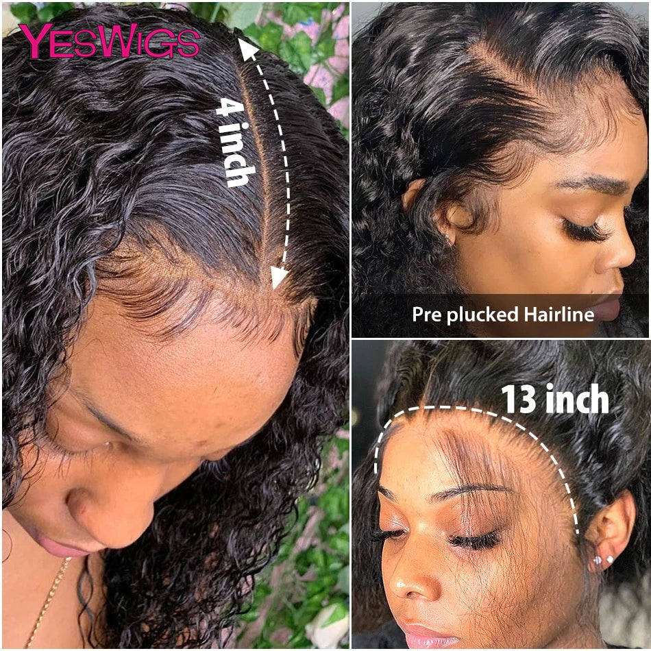 HD 13x6 Deep Curly Lace Front Human Hair Wigs On Sale Vietnamese 30 36 Inch Water Wave Glueless Lace Frontal Wig Raw Human Hair