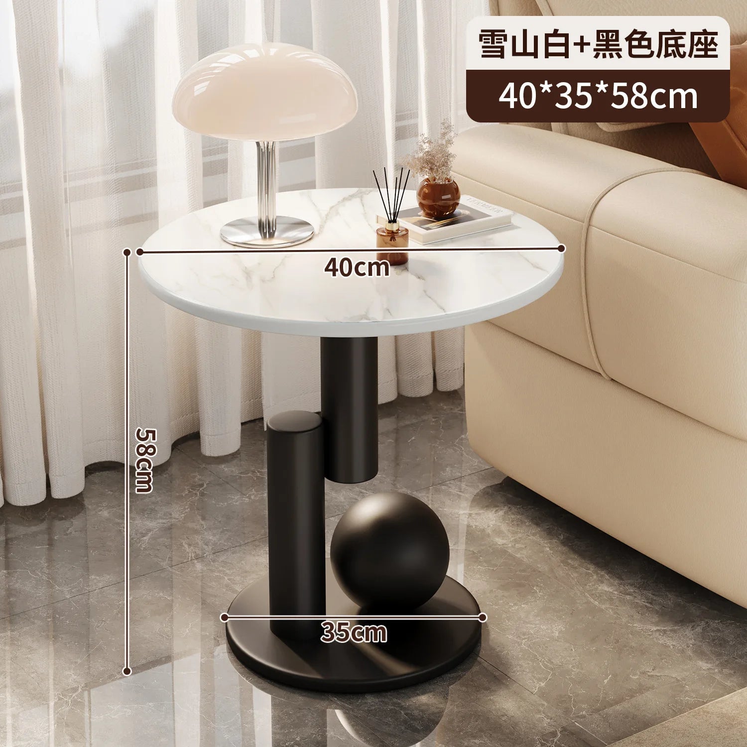 Living Room Sofa, Coffee Table & Side Cabinet Set – Light Luxury Balcony Bedside Furniture