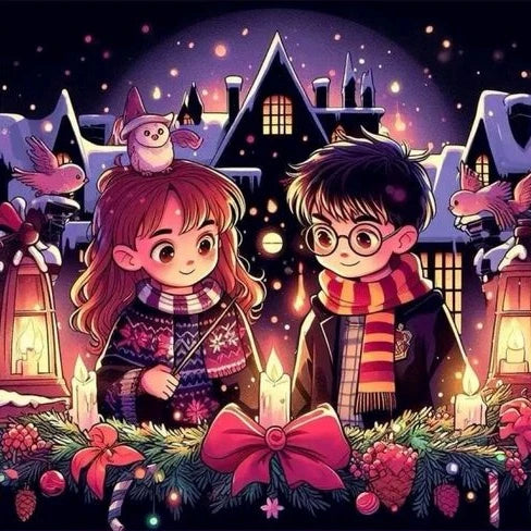 Harry Potter Hogwarts Diamond Painting Kit | 5D DIY Round Drill Mosaic Cross Stitch | Wizarding World Fan Art & Home Decor Gift