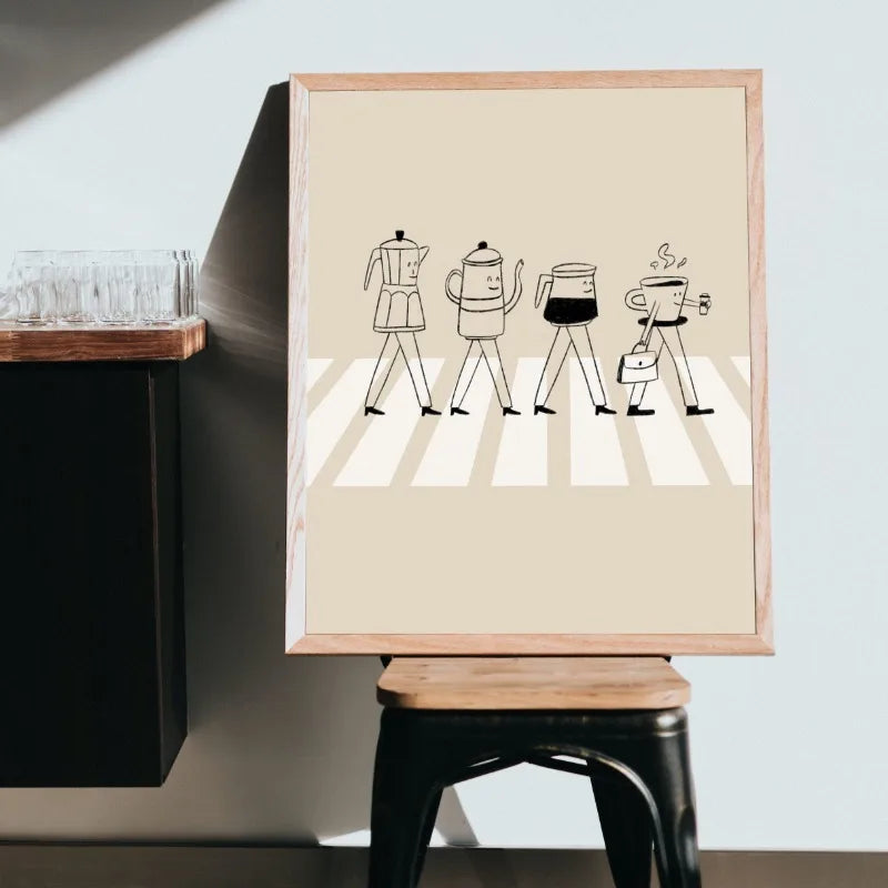 Beatles Abbey Road Canvas Print | Modern Music Wall Art Poster | Unframed | Home & Café Decor