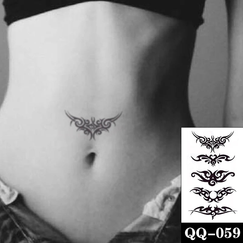 Sexy Red Lips Water Transfer Tattoo – Waterproof Body Art 10.5x6cm
