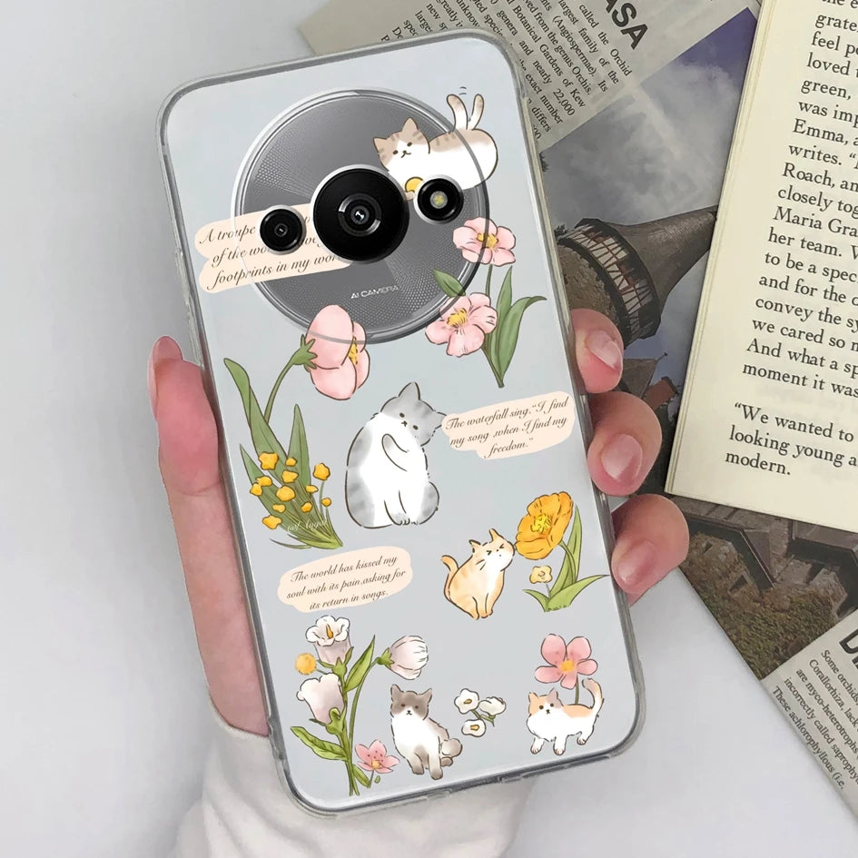 Xiaomi Redmi A3 Phone Case – Butterfly Coloured Drawing Back Cover with Screen Protector