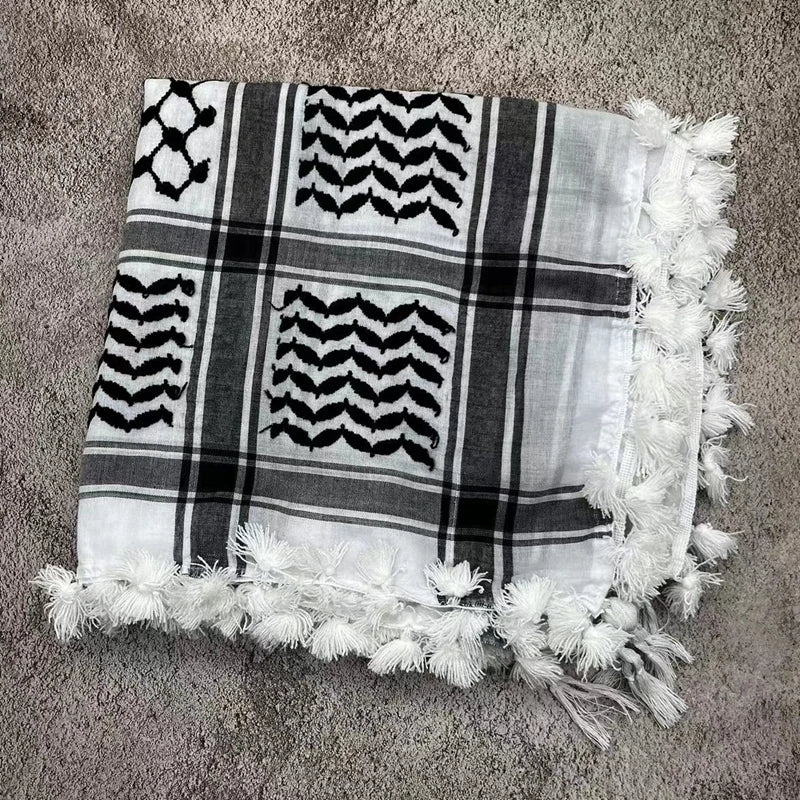 Traditional Palestinian Keffiyeh – Premium Arabic Kufiya Scarf for Men & Women