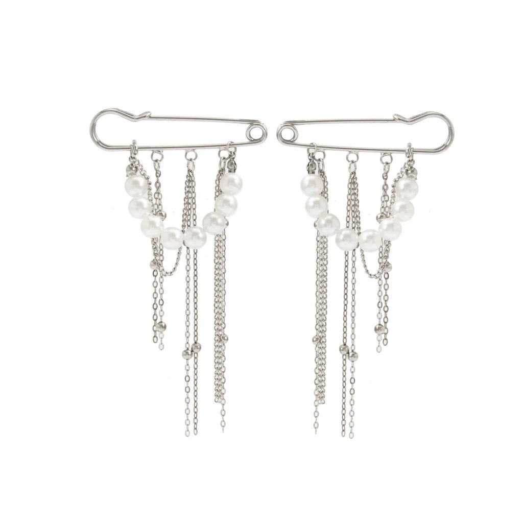 Retro Sweet Imitation Pearl Metal Chain Tassel Pendant Pin Pants Foot Chain 2025 Creative Girl Fashion Sweet Fashion Jewelry