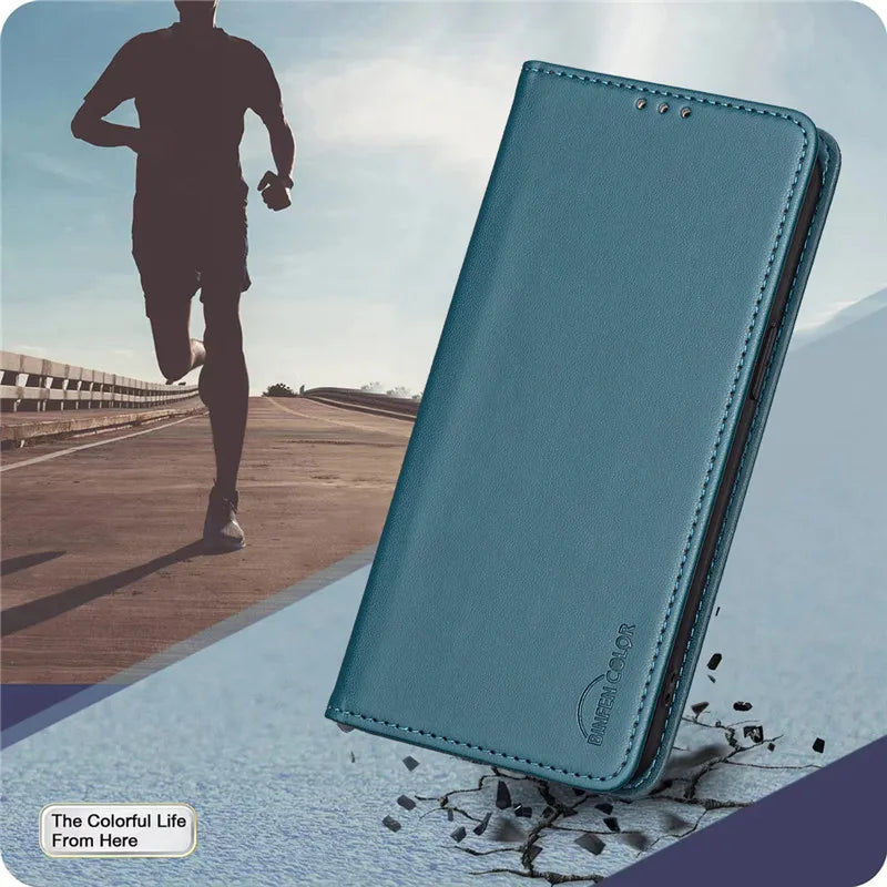 Luxury Leather Flip Phone Case for Xiaomi – Premium Wallet Cover with Card Slots