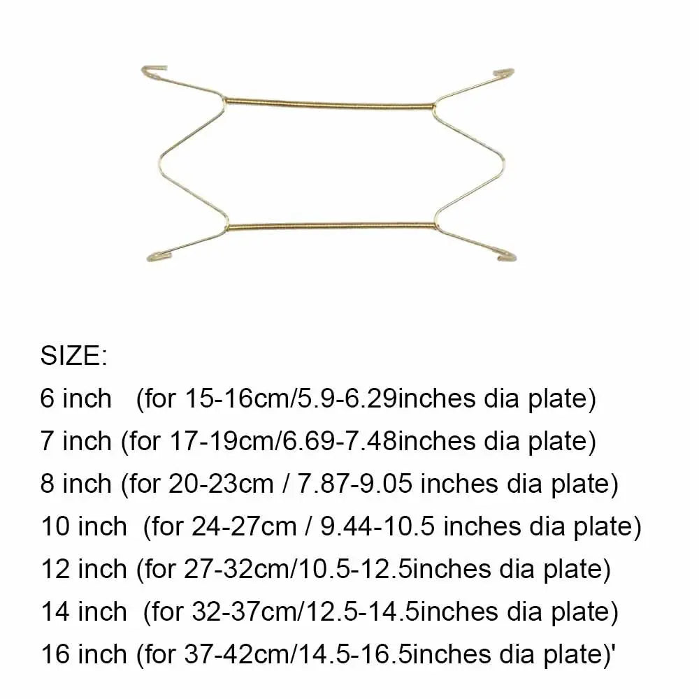 Dish Plate Wall Hanger | Stainless Steel Spring Holder | 7 Sizes: 6–16 Inch | Wall Display for Home Decor