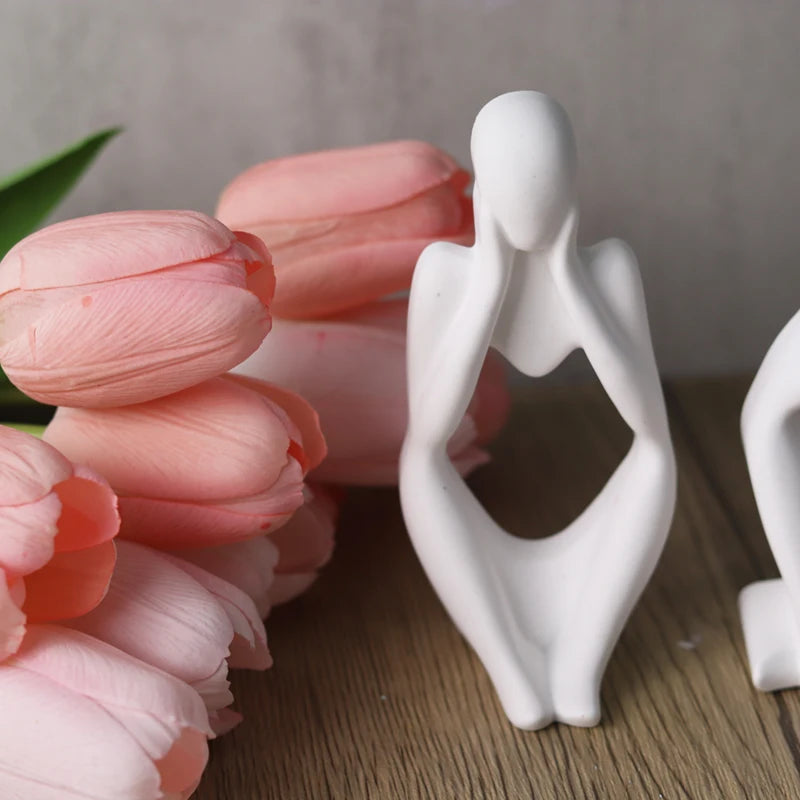 Thinker Statue Silicone Mold | 3D DIY Resin & Plaster Abstract Figure Mould | Nordic Home Decor Craft