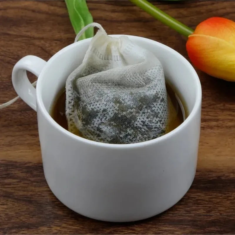 200/50PCS Disposable Tea Filter Bags Non-woven Fabric Tea Bag with Drawstring Kitchen Filter Paper for Coffee Herb Loose Tea