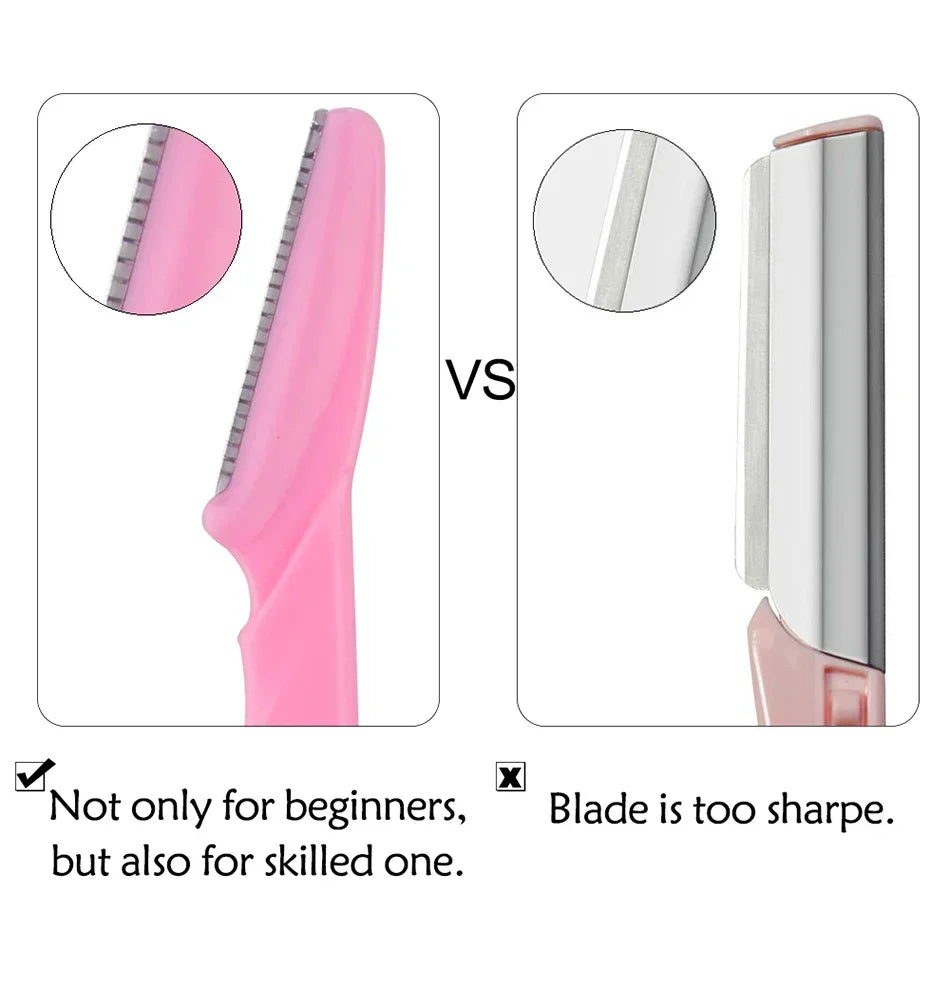 Portable Eyebrow Trimmer Blade Women's Face Shaver Safety Knife Makeup Scraper Hair Removal Tool for Eyebrow Epilation