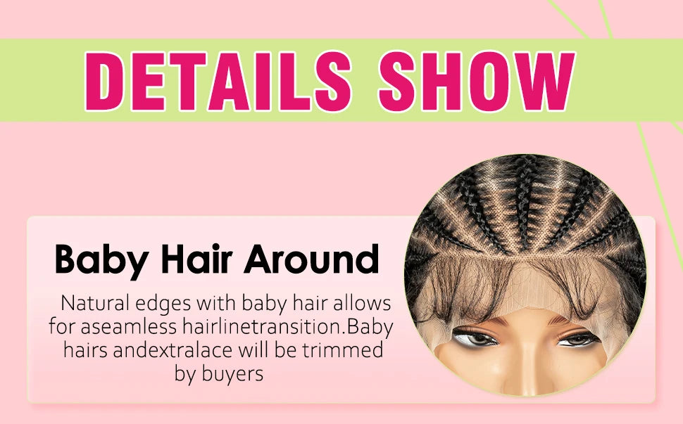 The Braid Queen Wig — Cornrow Roots, Deep Wave Curls, 13x6 HD Lace | Instant Protective Glam