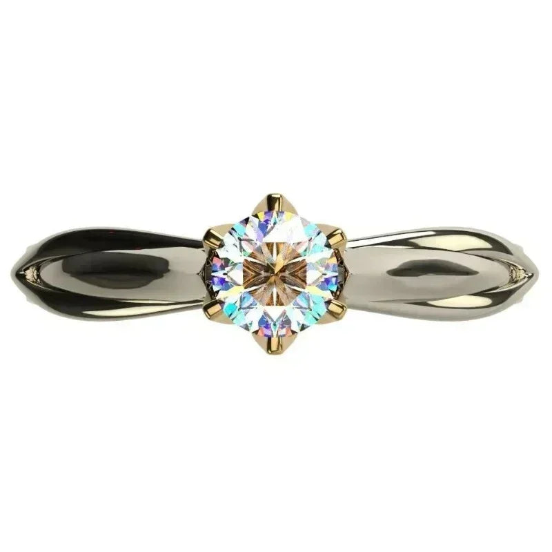 Personalized Bicolor Women's Wedding Ring – Luxurious Cubic Zirconia Proposal Ring