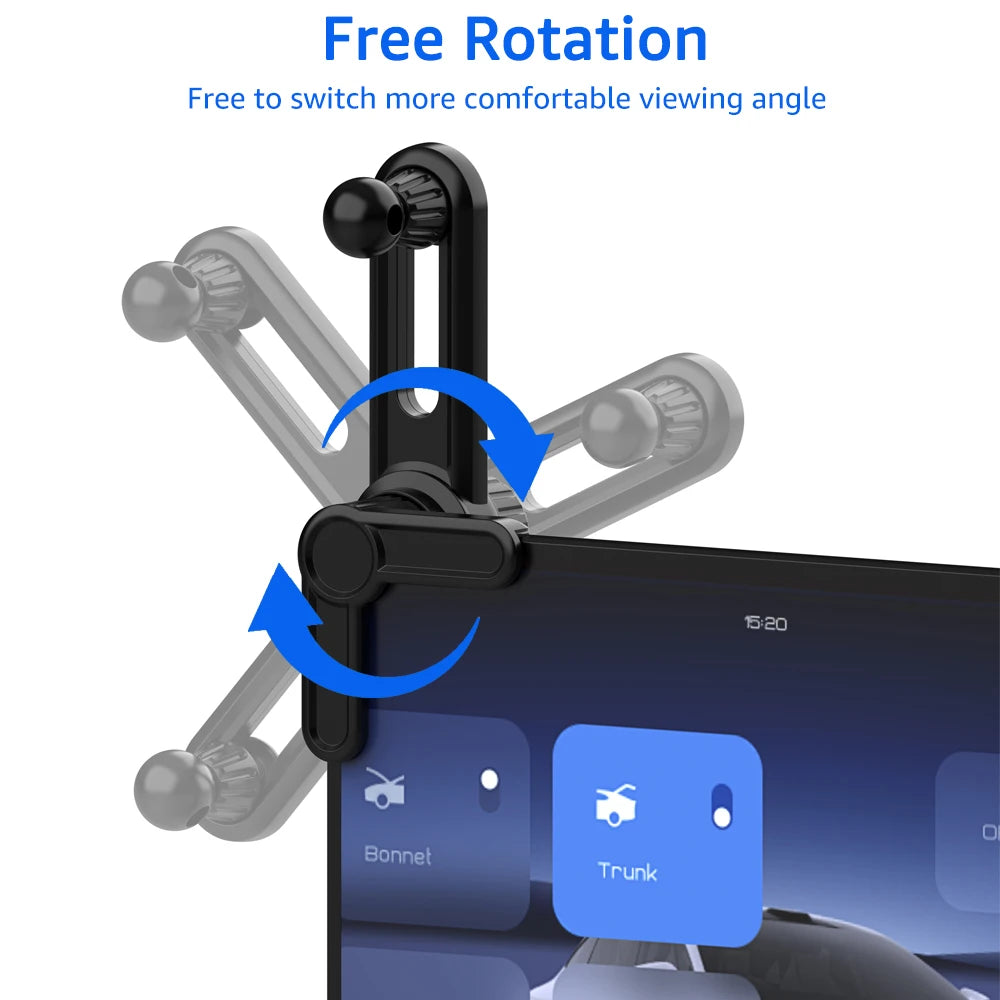 Car Display Screen Mobile Phone Stand Base with Extension Rod Universal 17mm Ball Head Car Phone Holder Fixed Base for Tesla 3/Y