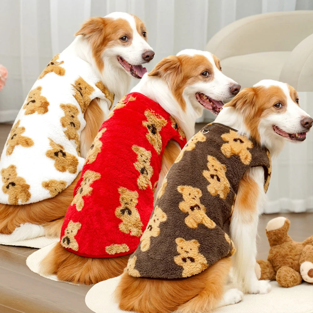 Soft Flannel Dog Pajamas – Warm Winter Vest for Small, Medium & Large Dogs (2.5–35kg)
