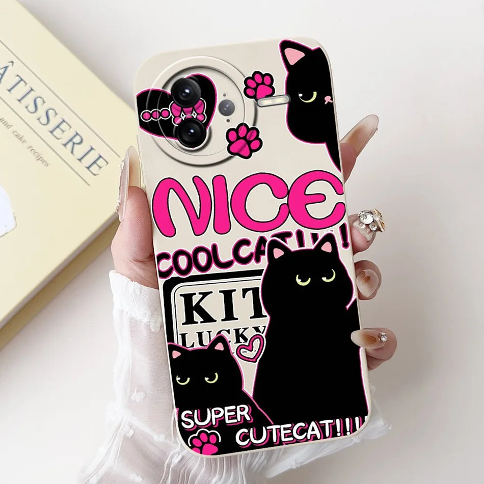 Xiaomi Poco F7 Ultra / F7 Pro Phone Case – Cute Cat & Panda Soft Silicone Shockproof Cover