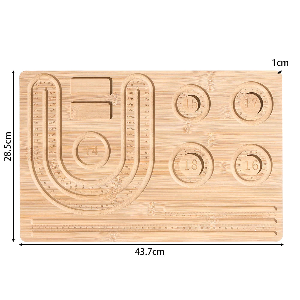 Wooden Flocked Beading Tray DIY Bracelet Necklace Jewelry Making Findings Beading Organizer Gray Bead Board Measuring Tools 2030