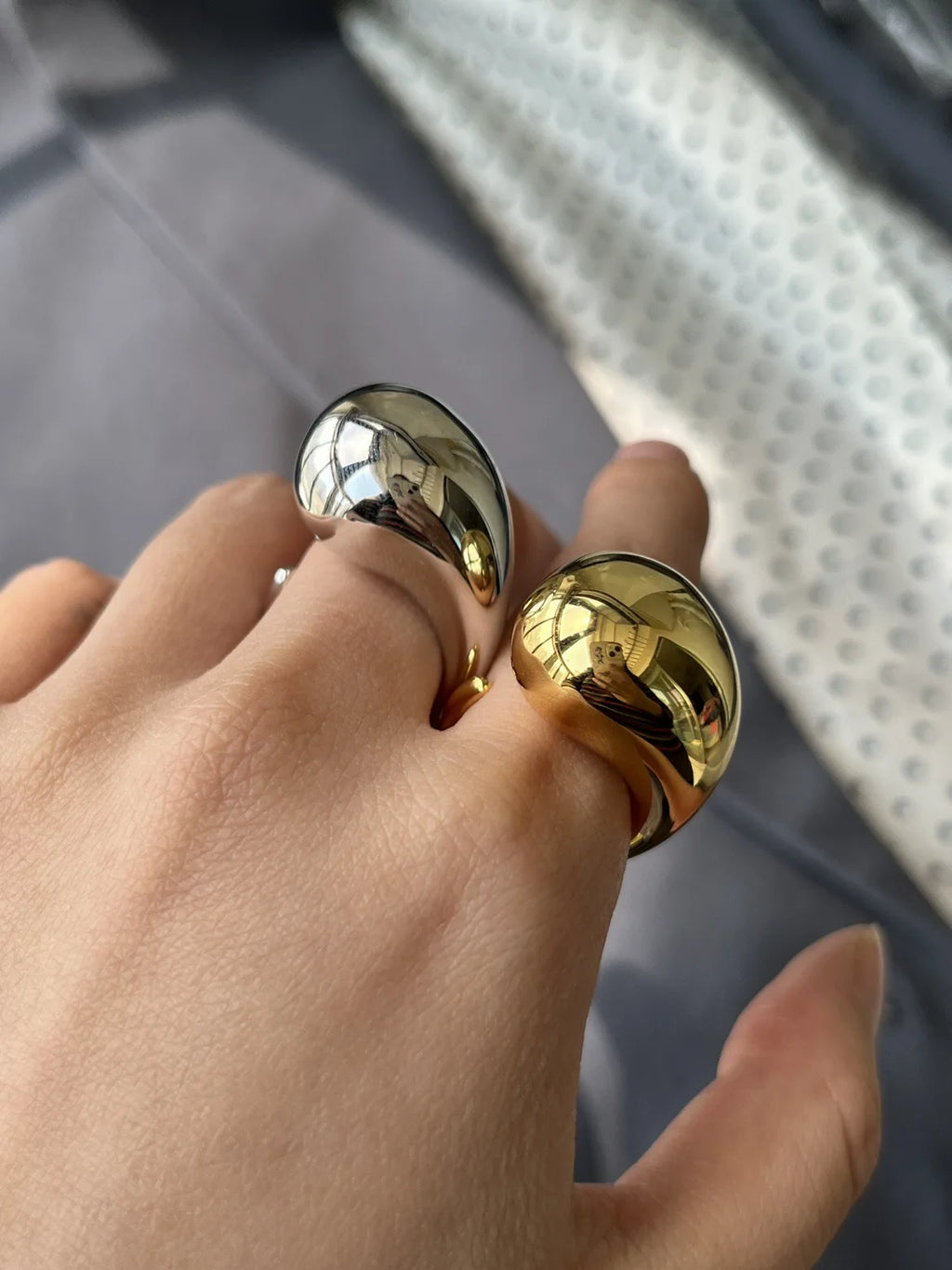 925 Sterling Silver Water Drop Ring For Women Gift Geometric Punk Exaggeration Trend Hiphop Jewelry Accessories Dropshipping