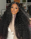 250 Density Deep Wave 40 Inch 13x6 Hd Lace Front Wig Human Hair Curly Wigs Water Wave Transparent Lace Front Wig For Black Women