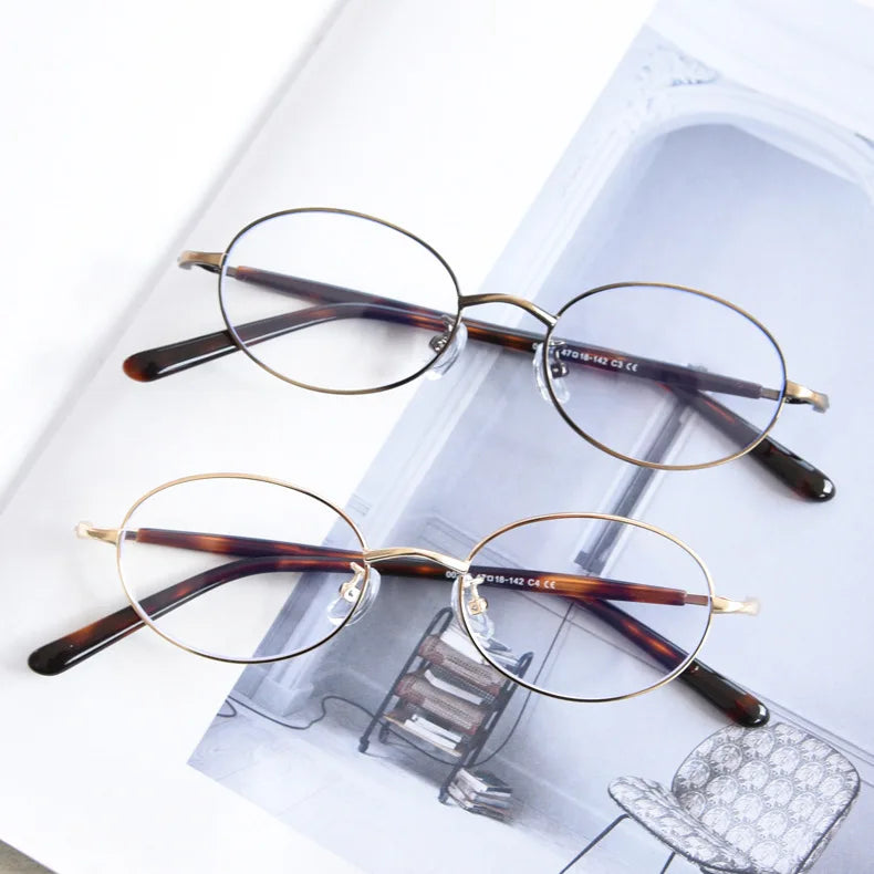 Oval Metal Spectacles Frames – Lightweight Eyeglass Frames for Men & Women