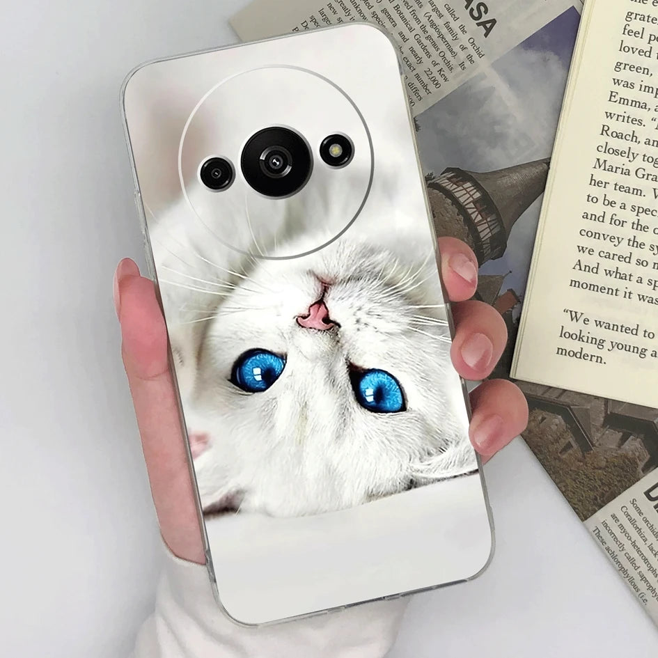 Xiaomi Redmi A3 Phone Case – Butterfly Coloured Drawing Back Cover with Screen Protector