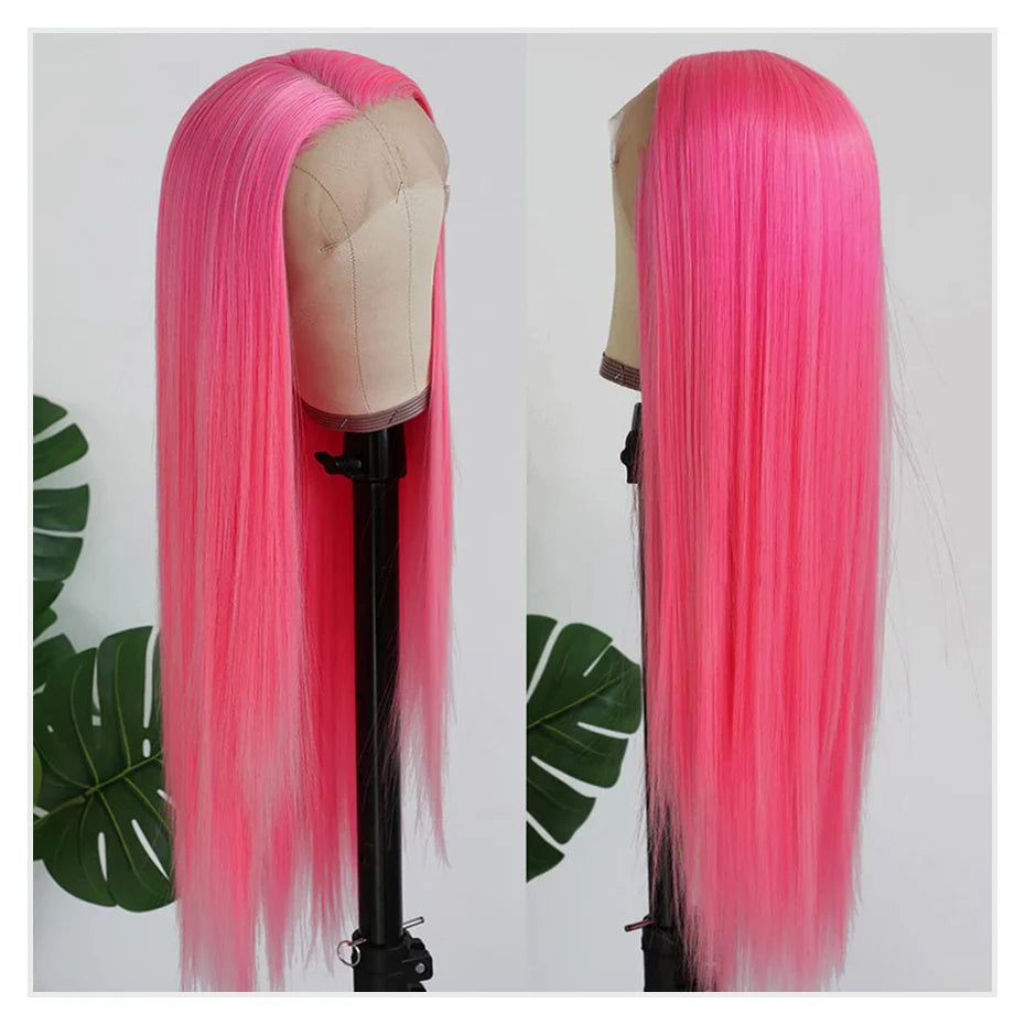 Pink Human Hair Wig – 30 & 38 Inch 613 HD Lace Frontal 13x6 Colored Wig