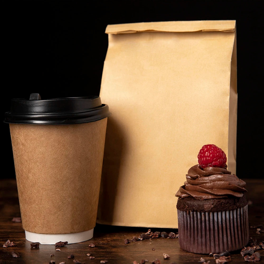 Paper Lunch Bags 50/100PCS Kraft Paper Sandwich Bags for Bread Snack Small Paper Grocery Bags Food Packaging Take Away Bag