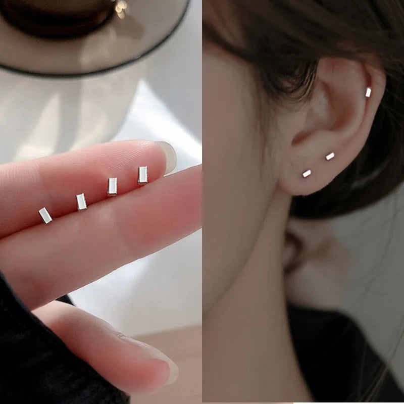 Trendy Butterfly Star Snake Flower Stud Earrings for Women Metal Small Jewelry Scissors Rhinestones Ball Beans Heart Earrings