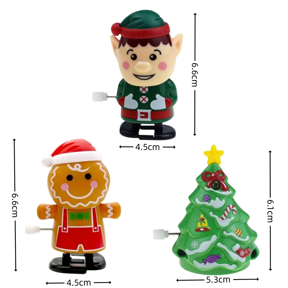 Wind-Up Jumping & Walking Figurines | Santa Claus & Snowman Clockwork Toys | Christmas Party Favors & Home Decor Ornaments