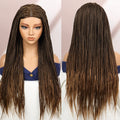 Premium Synthetic Braided Wigs Ombre Colors Protective Style Machine Made Braided Wig 32 inch Long Wigs For Black Women