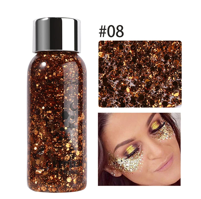 Body Glitter Gel Sequins Long Acting Face Eyes Hair Prom Party Mermaid Scales Not Easy To Take Off Makeup