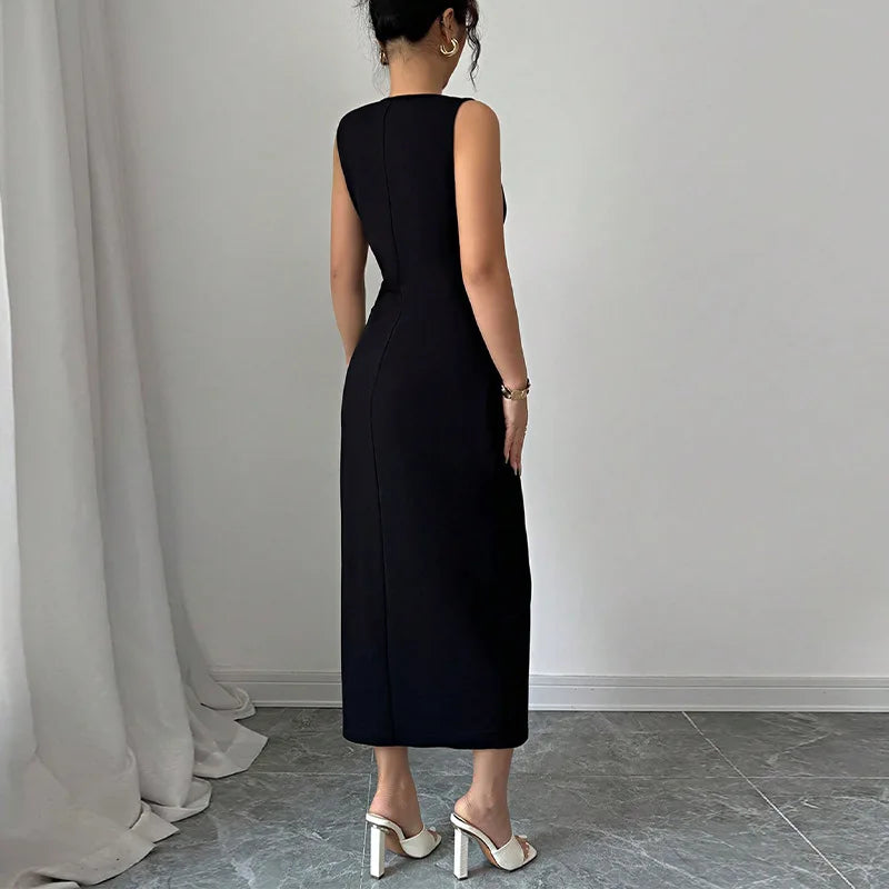 Women's Clothing 2025 Spring and Summer European and American Style Slim Dress Bow Vest Skirt
