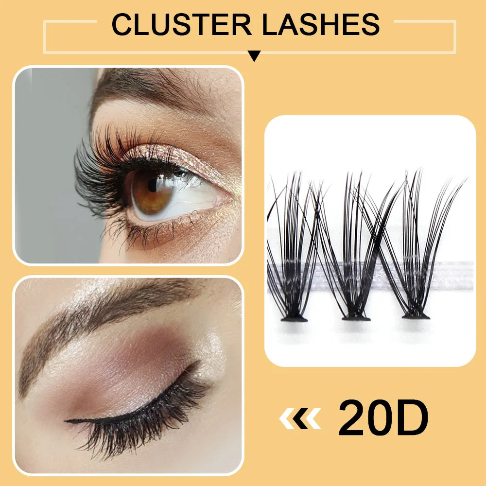 Moonlily Mink Super Cluster Eyelash Extension Natural 3D Russian Volume Faux Eyelashes Individual Lashes Makeup Cilia Cilias
