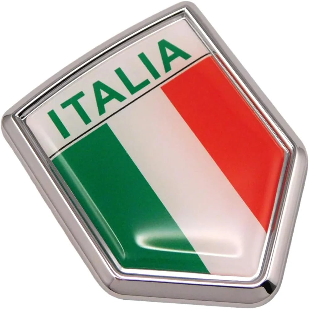 Italy Flag Shield Car Emblem – Italian Crest Decal for Cars, Bikes & Motorcycles