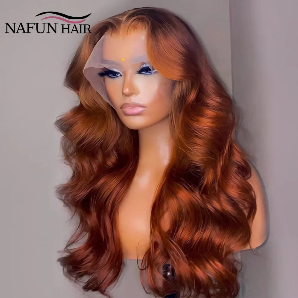 Reddish Brown 13x4 Body Wave Lace Frontal Human Hair Wigs Brazilian Virgin Remy Hair 13x6 Transparent Lace Front Wig For Women