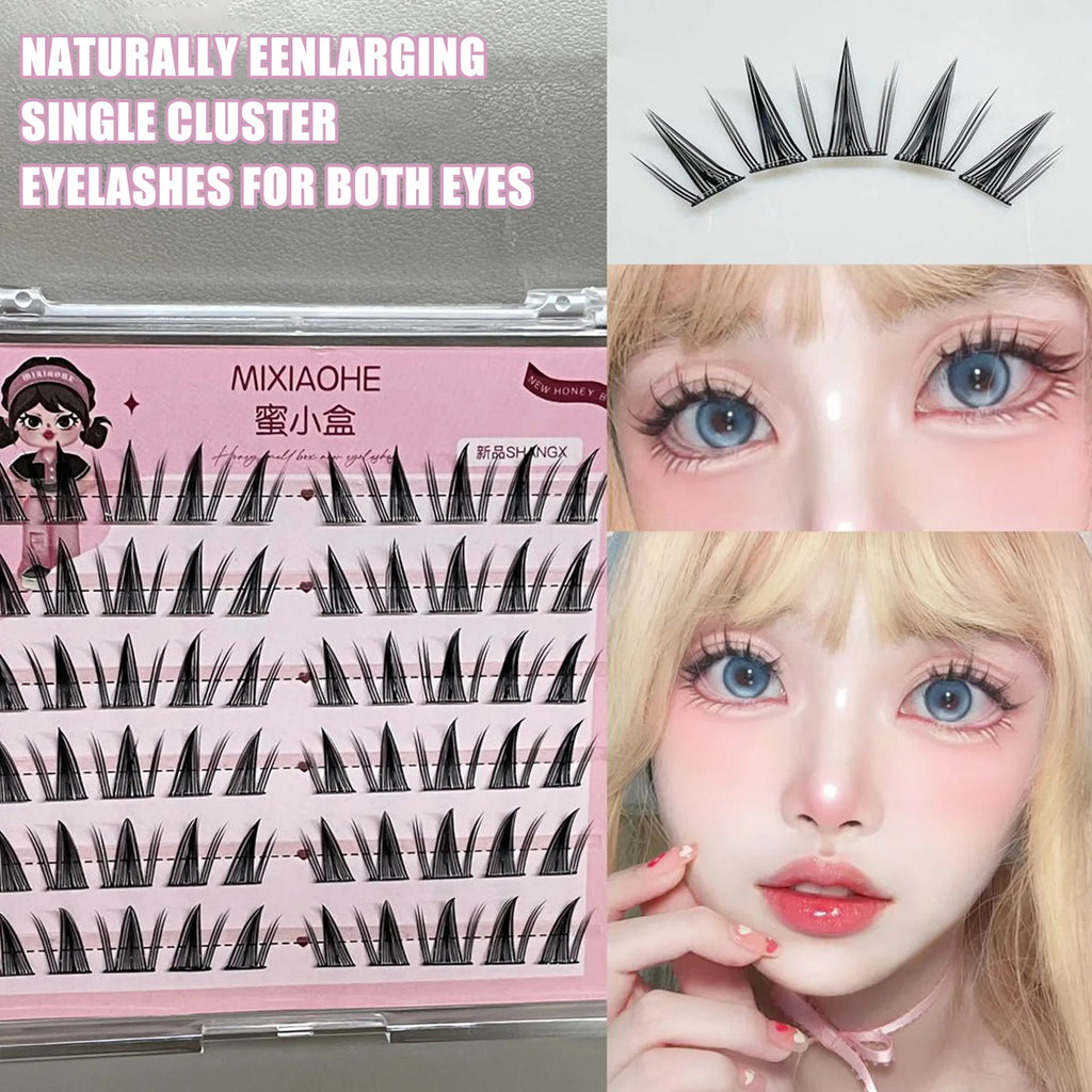 Natural DIY Lash Extension Manga Korean Style 11-13mm DIY W Shaped Cluster Segmented Lashes for Eye Makeup Eyelashes Supplies