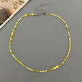 1 pc Irregualr Glasses Beads Choker Necklace for Women Fashion Trendy Popular Short Neck Jewelry Colorful Necklace  Wholesale