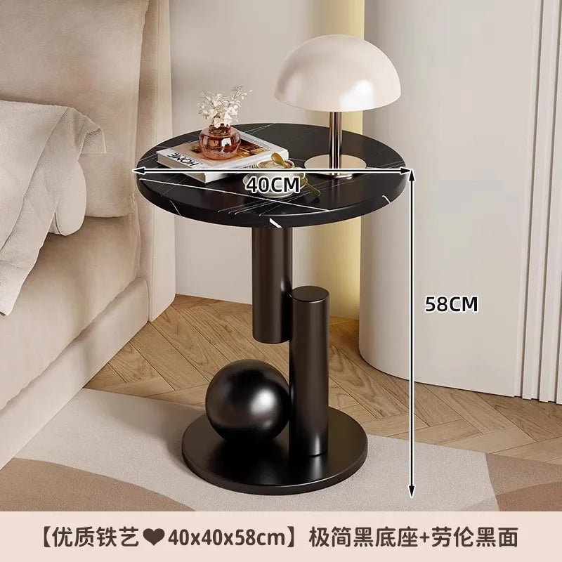 Living Room Sofa, Coffee Table & Side Cabinet Set – Light Luxury Balcony Bedside Furniture