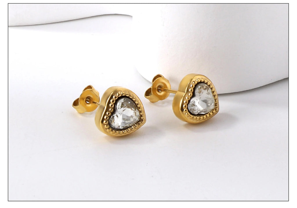 Luxury Heart Zirconia Jewelry Set – Elegant Necklace & Earrings for Women